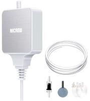 NICREW Nano Silent Mini Aquarium Air Pump, 1W, 0.3 L/min, Up to 10 Gallons, Accessories Included
