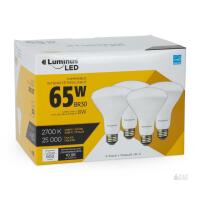 Luminus BR30 LED Light Bulbs, 65W Equivalent, 11W Actual, 850 Lumens, 2700K, Dimmable, 4-Pack