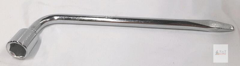 Norkmidi L-Shaped Lug Wrench, 17mm Hex Socket, 13.98" Length, Chrome-Plated Carbon Steel