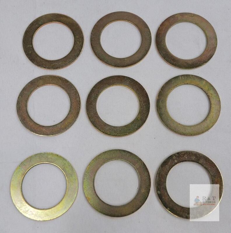 1" SAE Flat Washers, Steel, Yellow Zinc Plated, 1.5" ID, 2" OD, 9 Pieces