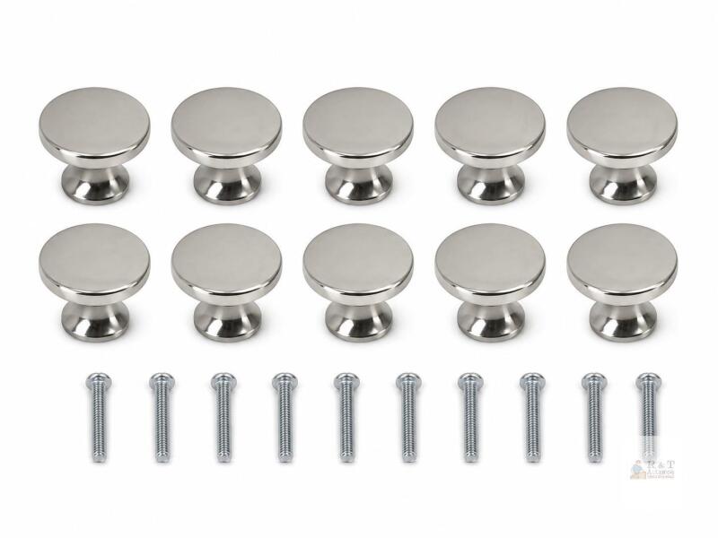 NEW 10-Pack Silver Round Dresser & Cabinet Knobs