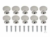 NEW 10-Pack Silver Round Dresser & Cabinet Knobs