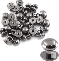 New 30 Sets Black Round Head Button Stud Slotted Screws Chicago Screws Round Phillips Head Button Stud Screws 10mm, Nail Rivet for DIY Leather Craft (Color : Black)