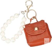 New Uxcell PU Leather Handbag Keychain, Coin Purse Keychain Cute Pendant Keychain Earphone Pouch Brown