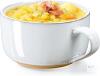 New IN BOX with lid NUTRIUPS Large Ceramic Soup Bowls with Handles, 1000ml Microwave Soup Mug, Heavy Soup Cup & Container with Handles, for Cereal, Ramen, Noodle, Oatmeal (Farmhouse White) - 2