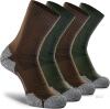 New Size XL Unisex 4-Pack - Green/Brown - CWVLC Crew Hiking Socks, Cushion, Moisture Wicking, Arch Compression Boot Socks