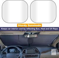 EcoNour 2 Piece Foldable Car Windshield Sun Shade, UV & Heat Protection Interior Cooling, Durable Upgraded Design, Easy Fold, Front Window Sunshade, Medium, 31" L x 28" W