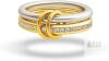 New Size 7 Chunky Stackable Cubic Zirconia Rings Set Non Tarnish, 18K White Gold Plated Rings Set for Women,Silver Multi-Link Connected Rings