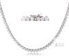 New Tennis Necklaces for Women Men | 3 Prong 18K White/Yellow Gold Plated 4mm Round Cubic Zirconia Diamond Chains | Tennis Chain Necklace Size 16" - 2