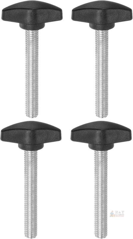New 4pcs Tee Wing Knobs Thumb Screws M8 x 50mm Standard Male Thread Plastic T Knobs Handles Hand Clamping Thumbscrew,