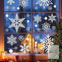 New Extra Large Snowflake Christmas Window Clings - Christmas Decorations Snowflake Winter Christmas Window Decorations Stickers for Glass Windows Indoor Holiday Office Bedroom Decor (8 Sheets)
