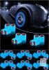 New 12 pack Fluorescent Skull Bicycle Valve Stem Caps Blue/Red, Plastic,
