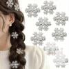New 10PCS/ Snowflake Hair Clips, Christmas Crocodile Clips Hair Accessories