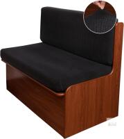 New RV Dinette Cushion Covers Jacquard Elastic Camper Cushion Slipcover Stretchable Loveseat Sofa Chair Cover Furniture Protector for RV Camper Car Bench 1 Backrest Cover & 1 Bench Cover, Black