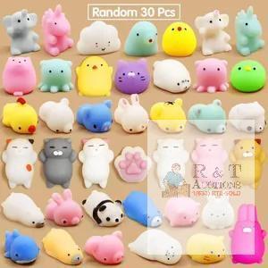 New 30 pack Cute Animal Squishy Toy Soft TPR Mochi Stress Relief Squeeze Toy For Kids Adults Small Animal Shape Healing Venting Toy- with valentine cards too