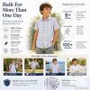 New Size 13/14 BIENZOE Boys Plaid Cotton Shirt: Button Down Tops - 2