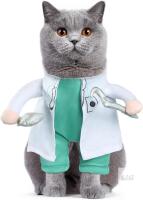 New XS NACOCO Halloween Dog Doctor-Dentist Costume - Pet Dentist Clothes Cat Funny Uniform Green