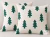 New NEW Set of 2 Christmas Tree Cushion Covers, 20"x20", White & Green, Single-Sided Holiday Pillow Covers