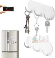 New 2-Pack Magnetic Key Holder with 3 Hooks for Refrigerator, Kitchen, and Laundry Rooms