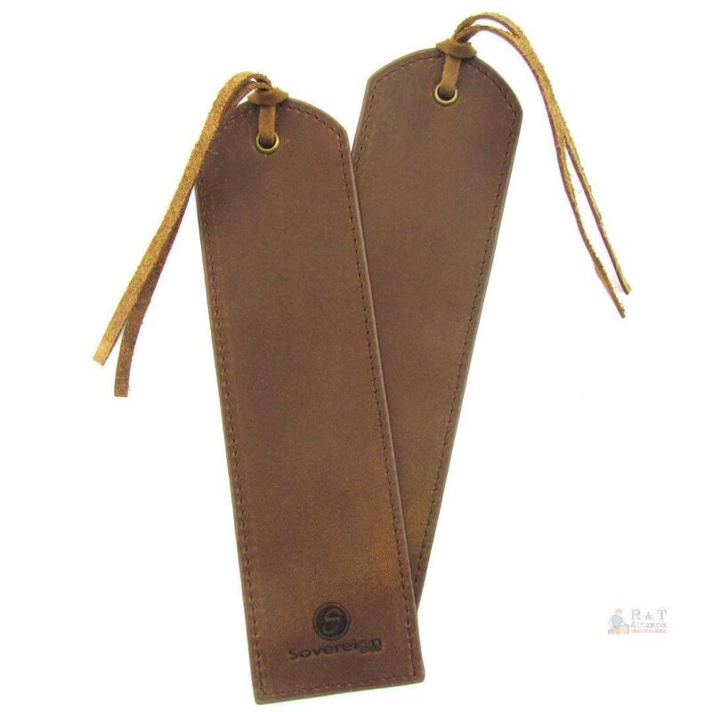 New Genuine Crazy Horse Leather Bookmark - Pack of 2
