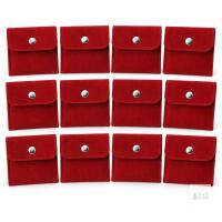 12 New 7cm Velvet Jewelry Pouch Bag Envelope Soft Storage With Snap Button