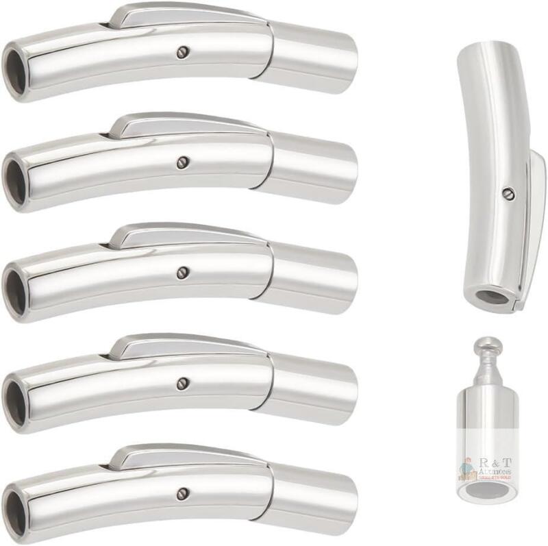 New 6 Sets Column Bayonet Clasps 304 Stainless Steel Bayonet Clasps 3mm Hole Leather Cord End