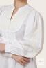 New Size 2XL Lace Inserts And Centre Front Button Opening With Peasant Sleeves Tiered Dress -Off Whit - 2