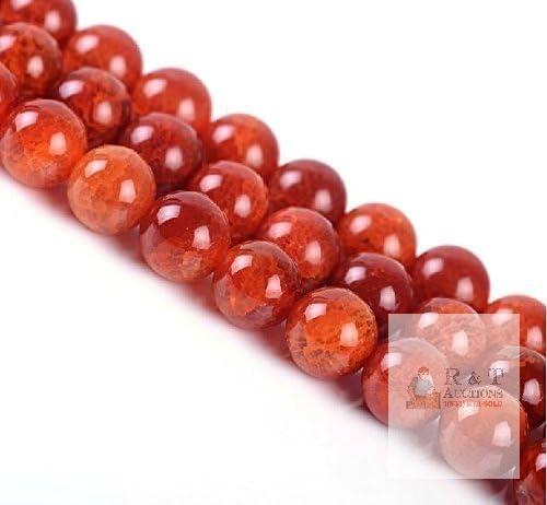 New 6mm-14mm Grade A Natural Red Crackle Agate Beads Smooth Round 15.4 Inch Strand for Jewelry Making (GA16) (12mm)