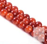 New 6mm-14mm Grade A Natural Red Crackle Agate Beads Smooth Round 15.4 Inch Strand for Jewelry Making (GA16) (12mm)