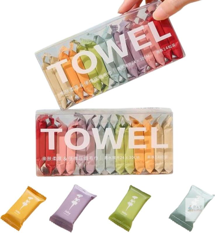 New 14 Pack Compressed Towels,Portable Mini Compressed Coin Tissue for Camping Travel Sports Beauty Home Hand Wipes-Odor Free,Soft and Strong