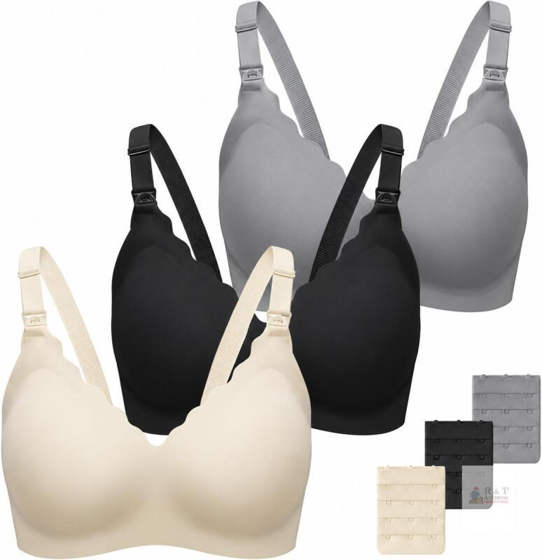 3 New Size 3XL Bras for Breastfeeding Seamless Maternity Bra Ultra Comfort- Nursing Friendly