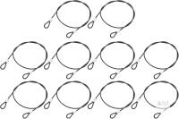 New 10Pcs Black Stainless Steel Lanyard Cable, 50cm x 2mm, Security Steel Cable with Vinyl Coated Loops for Connecting Furniture, Outdoor Travel, Wall...