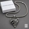NEW COOLSTEELANDBEYOND Men&rsquo;s Stainless Steel Bald Eagle Pendant Necklace, 30" Wheat Chain, Boxed