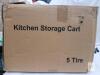 NEW 5-Tier Black Metal Rolling Kitchen Storage Cart, 16"x12"x65", Wire Basket Organizer on Wheels - 3