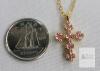 NEW CONRAN KREMIX October Birthstone Cross Necklace, Gold-Plated, Pink Simulated Tourmaline, - 2