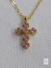 NEW CONRAN KREMIX October Birthstone Cross Necklace, Gold-Plated, Pink Simulated Tourmaline, - 4