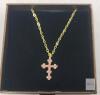 NEW CONRAN KREMIX October Birthstone Cross Necklace, Gold-Plated, Pink Simulated Tourmaline, - 5