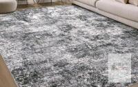 NEW 8X10' Grey/White Abstract Washable Area Rug, 0.15" Pile Height