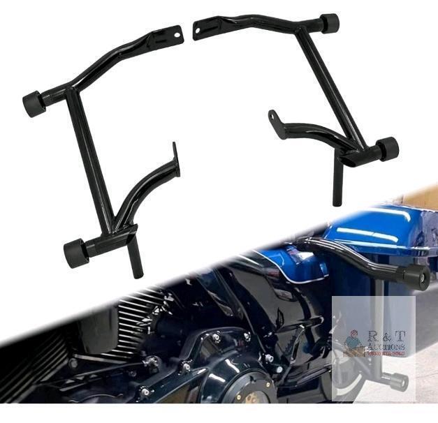 NEW PAIR Harley Touring Saddlebag Guard Bars 2009&ndash;2025, Black Steel Crash Bars, Fits FLHR FLHX FLTRX FLHT CVO