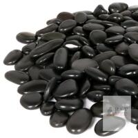 NEW GASPRO 30 lb Polished Black River Rocks, 1-2" Stones for Landscaping, Garden, Planters