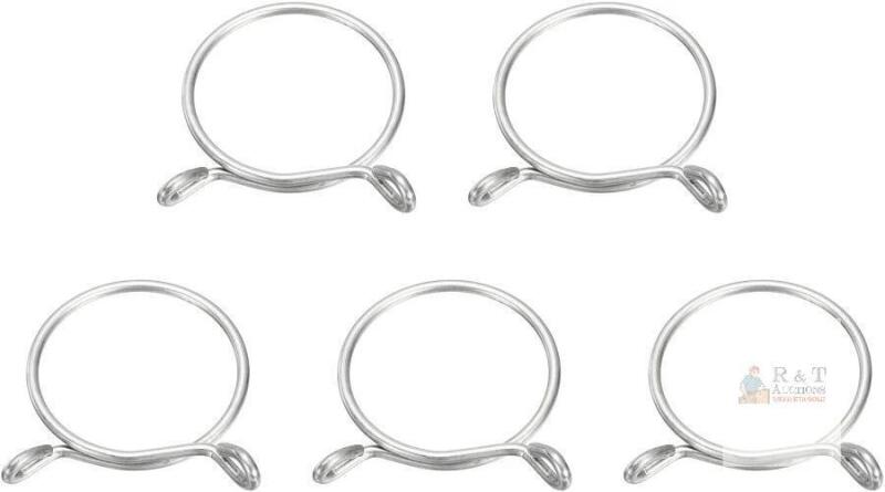 New Uxcell Fuel Line Hose Clips, 5pcs 46mm Id 52mm Max. Id 304 Stainless Steel Water Pipe Air Tubing Spring Hose Clamps