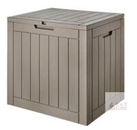 NEW Grey Outdoor Storage Deck Box 71 Gal, 22"x17"x21", Lockable, Weather-Resistant, Poly Resin, China
