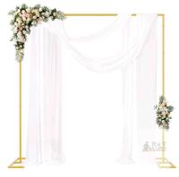 NEW 6. x 5 FT Gold Metal Wedding Backdrop Stand, Easy Assembly