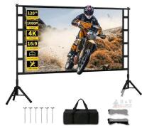 NEW Sainyer 120-inch 16:9 Portable Projector Screen with Stand, 4K Ultra HD Compatible