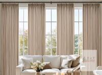 NEW MIULEE Pinch Pleated Beige Curtains, 40"x84", 3-in-1 Hanging, Room Darkening, 4 Panels, Hooks Included