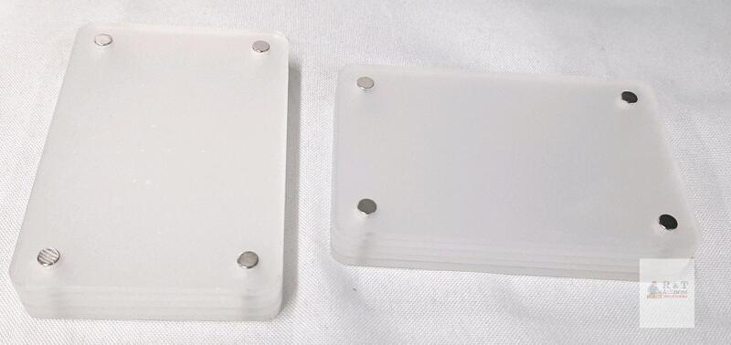 NEW Acrylic Fridge Magnets, 5-Piece Set, Rectangular, 3.7" x 2.4", Clear Finish