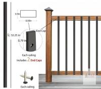 Black Aluminum Rectangle Deck Balusters 32.25" - 100 Pack with End Caps & Screws- SEE DESC