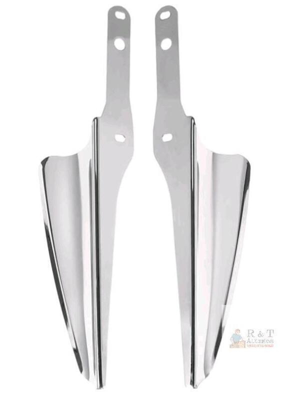 NEW PAIR Chrome Front Fork Mount Wind Deflectors for Harley-Davidson Road King Street Glide Touring