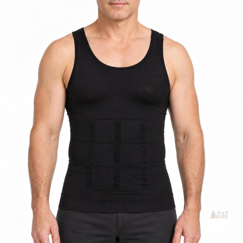 New Size L Men Slimming Body Shaper Vest Gynecomastia Compression Shirts Tummy Control Shapewear