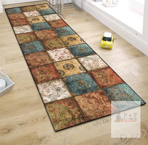 NEW WTHYGB Patchwork Boho Rug Runner, 12FT x 2.6ft, Multicolor, Polypropylene, Indoor